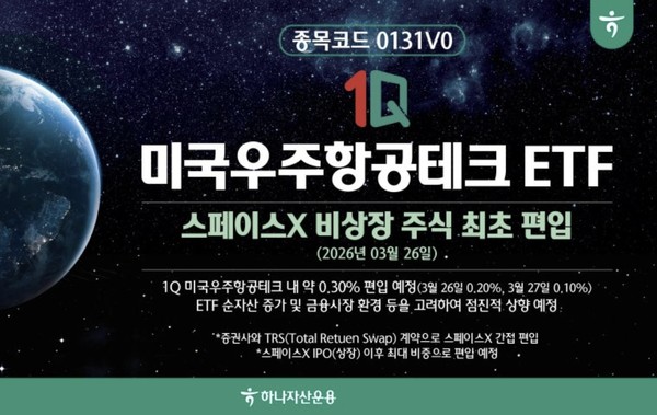 과장광고로 논란을 빚은 하나자산운용에 미국우주항공테크 ETF 상품이다.
