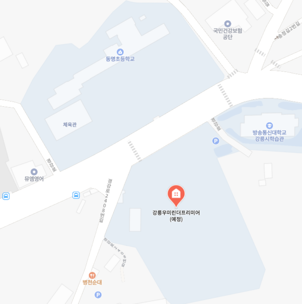 ▲강릉 우미린 더 프리미어 인근 동명초