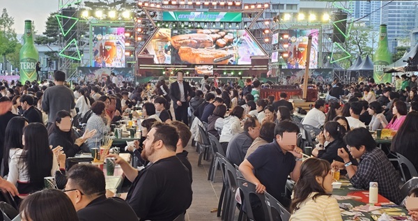 ▲센텀맥주축제 전경. 사진=정현철 기자