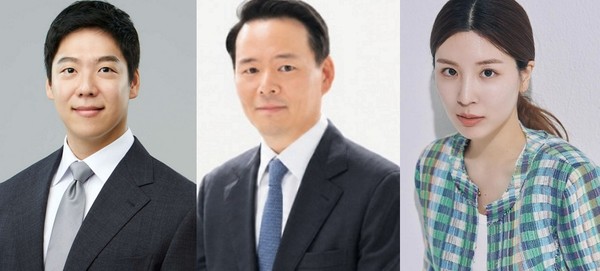 ▲(왼쪽부터) 담서원 오리온 전략경영본부장, 허진수 상미당홀딩스 신임 대표이사, 함연지 오뚜기 마케팅 매니저. 사진=각 사