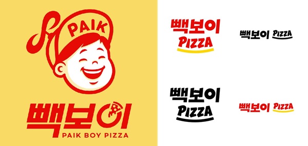▲빽보이피자 기존 로고(왼쪽). 사진=빽보이피자 SNS 5월 상표 출원한 신규 로고 4종. 사진=키프리스